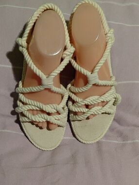 H&M Cream Rope-Strap Flat Sandals